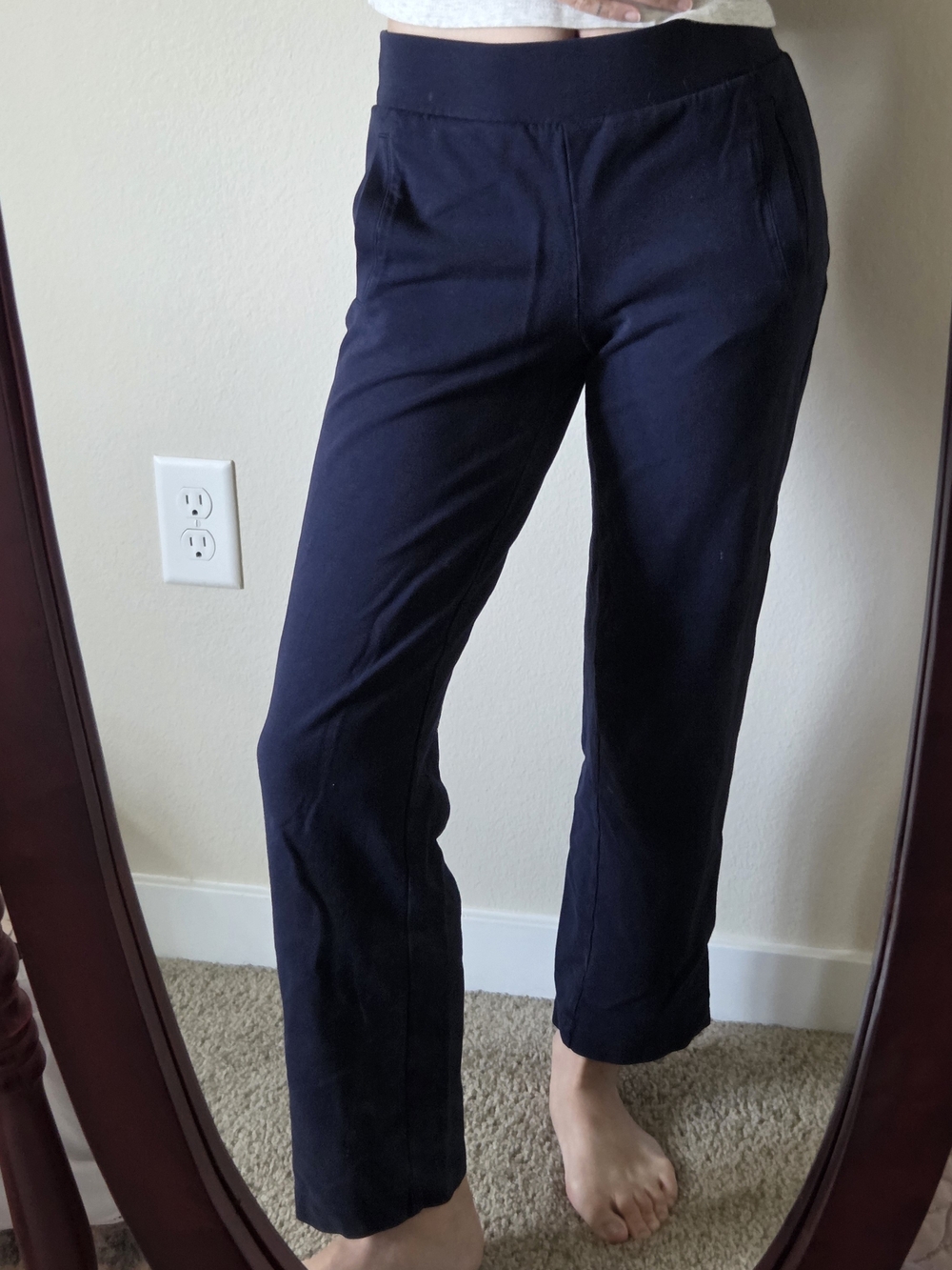 Talbots Women's Navy Straight-Leg Sweatpants - Petite Small